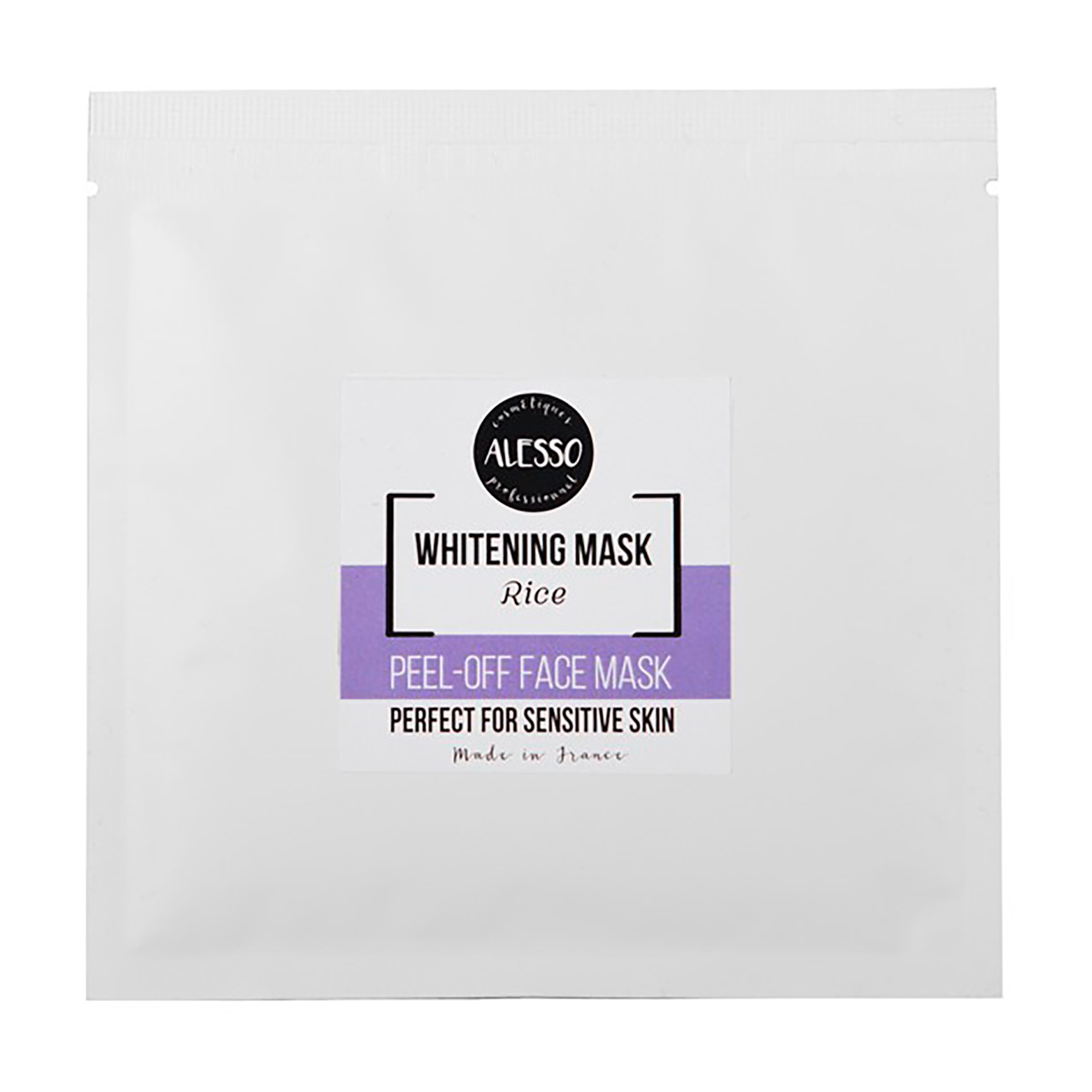 Альгінатна маска для обличчя Alesso Professionnel Whitening Mask Rice з рисом, освітлювальна, 25 г